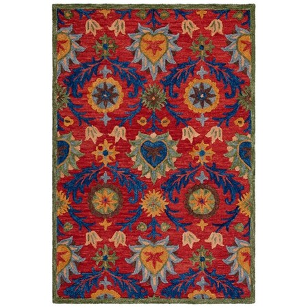 Safavieh 4 x 6 ft. Blossom Traditional Hand Tufted Rectangle Rug, Red & Blue BLM563Q-4
